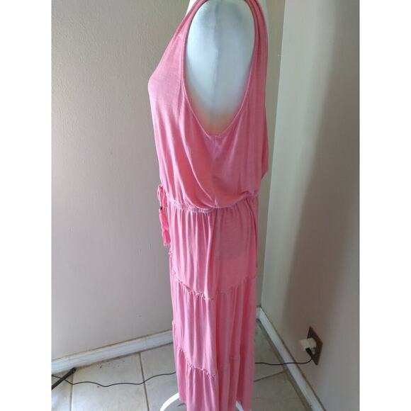 Knox Rose Maxi Dress Pink Tiered Sz L Beach Boho Fairy - Picture 7 of 9
